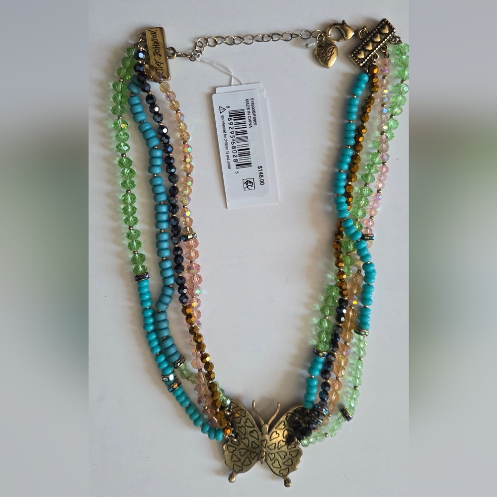 Betsey Johnson Colorful Butterfly Necklace NWT - Picture 11 of 15